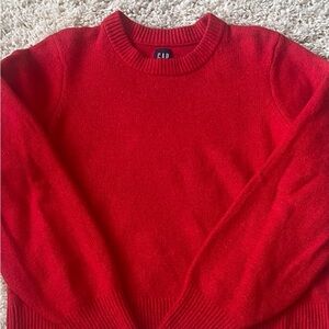 GAP Women's Bright Red Crewneck Sweater